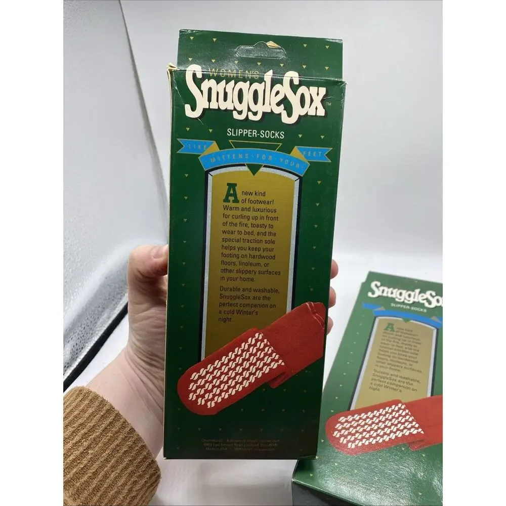 Vintage Snugglesox Snuggle Sox Gripper Slipper Socks Set Lot 3 Pairs NEW Womens